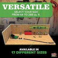 versatile available in 17 different sizes from 64 to 288 sq ft