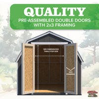 value gambrel barn preassembled double doors with 2x3 framing