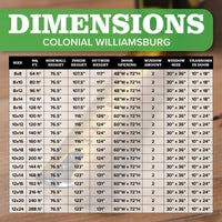 colonial williamsburg shed dimensions